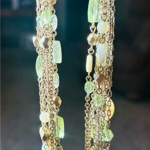 Lia Sophia Gold and Green Layered Necklace
